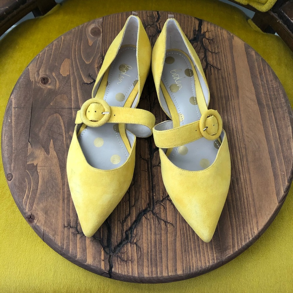 Boden Yellow D’orsay Evie Pointed Flats 6